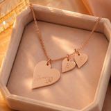Custom heart necklace in 14k gold with handwriting engraving - Anthology Jewelry