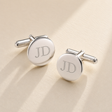 Custom Initials Cufflinks silver pair photo - engraved silver initials cufflinks Anthology Jewelry