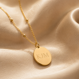 Custom Initials Necklace, gold finish, Anthology gift packaging