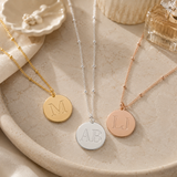 Custom Initials Necklace in silver, gold, and rose gold finishes
