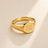 Custom Initials Ring Signet Style lifestyle photo - personalized initials ring Anthology Jewelry