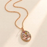 Custom Keepsake Oval Photo Necklace rose gold hero photo - oval photo pendant Anthology Jewelry