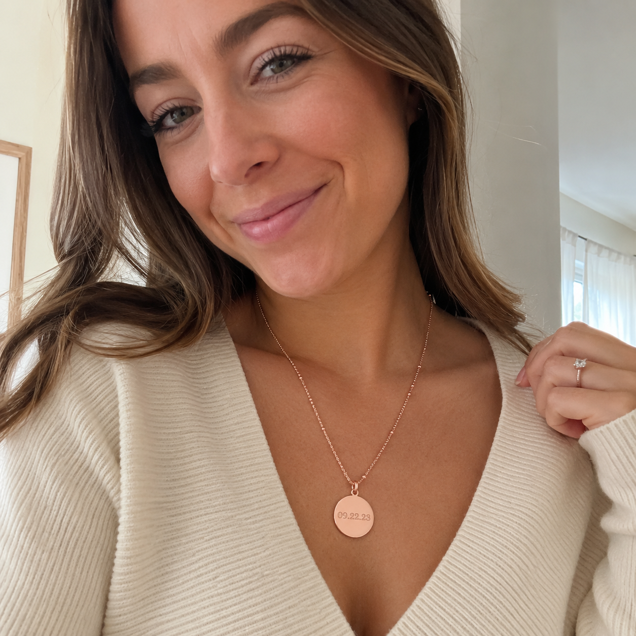 Custom Memorial Necklace, rose gold finish, gift for girlfriend