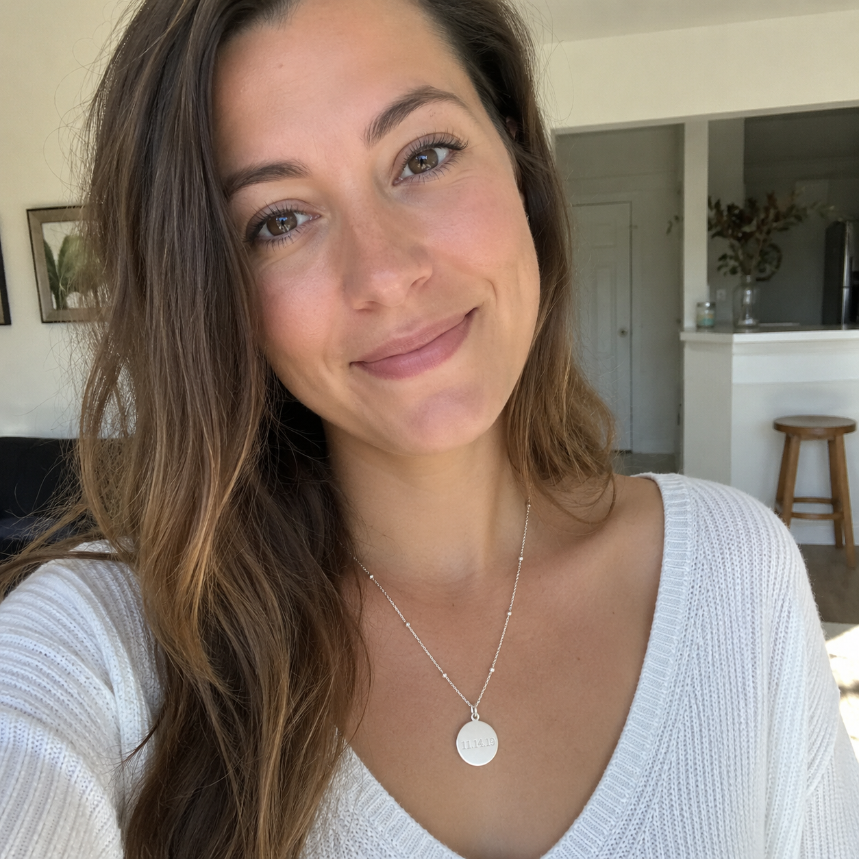 Custom Memorial Necklace, silver finish, gift for girlfriend