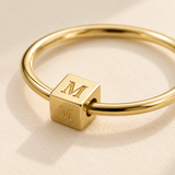 Macro detail of 4 mm engraved block and ring shank