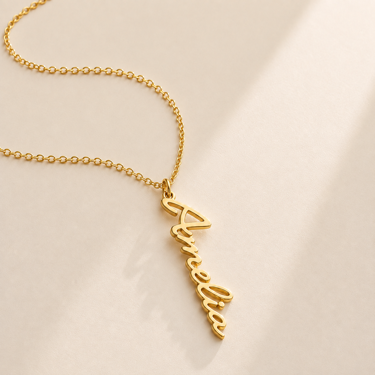 Custom name necklace cursive script - personalized name pendant Anthology Jewelry