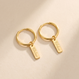 Custom Nameplate Huggie Hoop Earrings hero - Anthology Jewelry