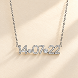 Custom Pavé Date Cutout Necklace silver metal variant hero photo - Anthology Jewelry