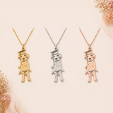 Custom pet necklace close up - personalized cat photo pendant detail