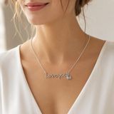 Custom Photo Handwriting Necklace hero photo - alternate finish personalized photo and signature pendant Anthology Jewelry
