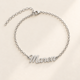 Custom Script Name Bracelet hero-silver photo - silver Maren bracelet same hero composition Anthology Jewelry