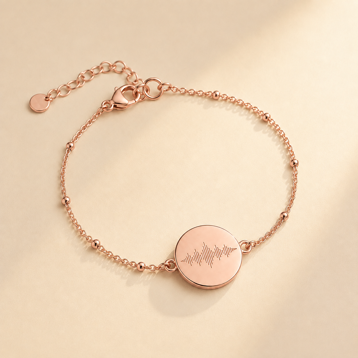 Custom Soundwave Bracelet alternate angle detail - engraved soundwave bracelet Anthology Jewelry