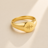 Custom Soundwave Ring Signet Style lifestyle photo - personalized soundwave ring Anthology Jewelry