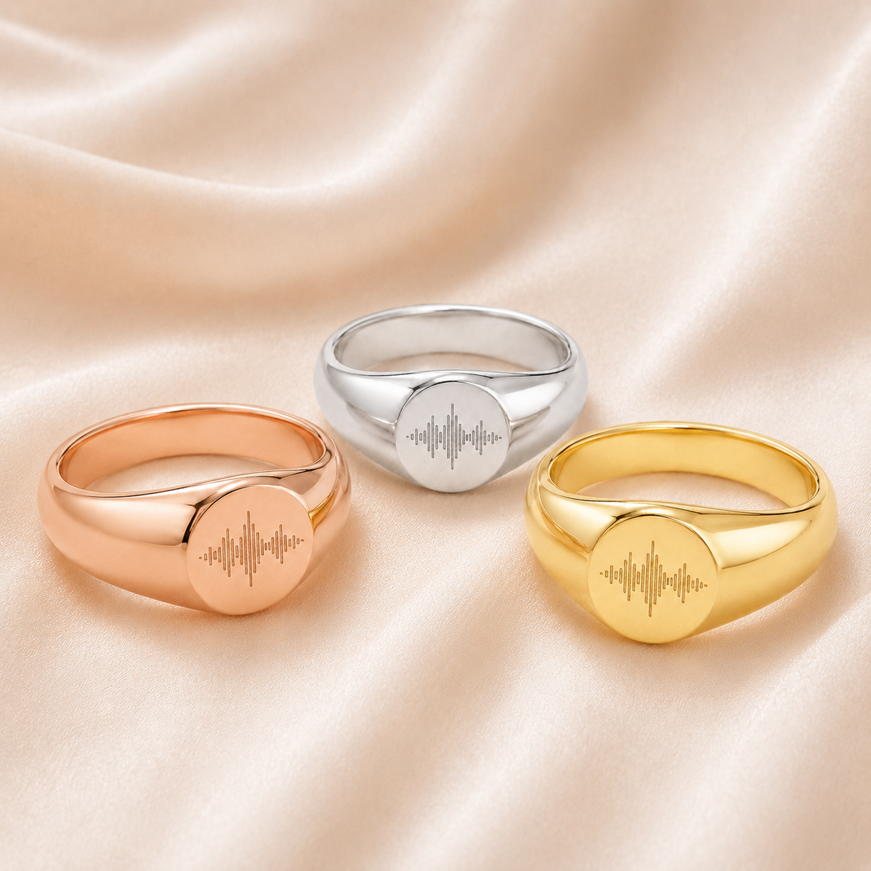 Custom Soundwave Ring | Signet Style - Anthology Jewelry Company