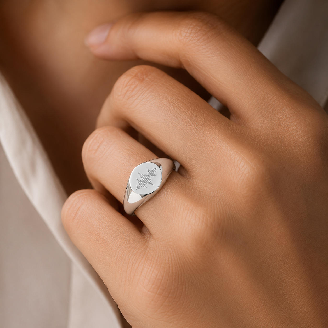 Custom Soundwave Ring | Signet Style - Anthology Jewelry Company
