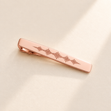 Custom Soundwave Tie Clip hero rose gold photo - rose gold tie clip with soundwave engraving Anthology Jewelry