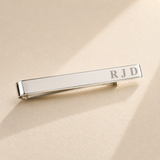 Custom tie clip with handwriting engraving in sterling silver