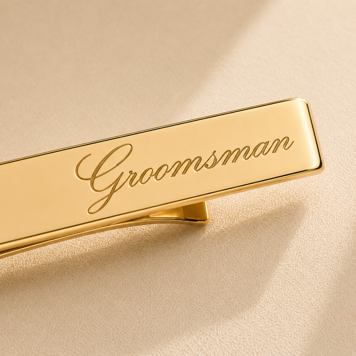 Personalized initials tie clip with gold finish
