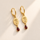 Custom Birth Flower & Birthstone Drop Earrings - Anthology Jewelry Company