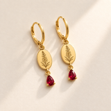 Custom Birth Flower & Birthstone Drop Earrings - Anthology Jewelry Company